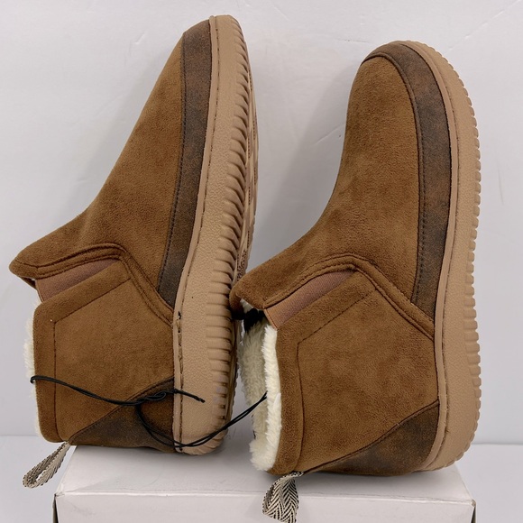 DEARFOAMS, MEN’S INDOOR/OUTDOOR WARM SLIPPERS, BROWN COLOR US SIZE 7-8, EU 40-41 - Picture 6 of 12